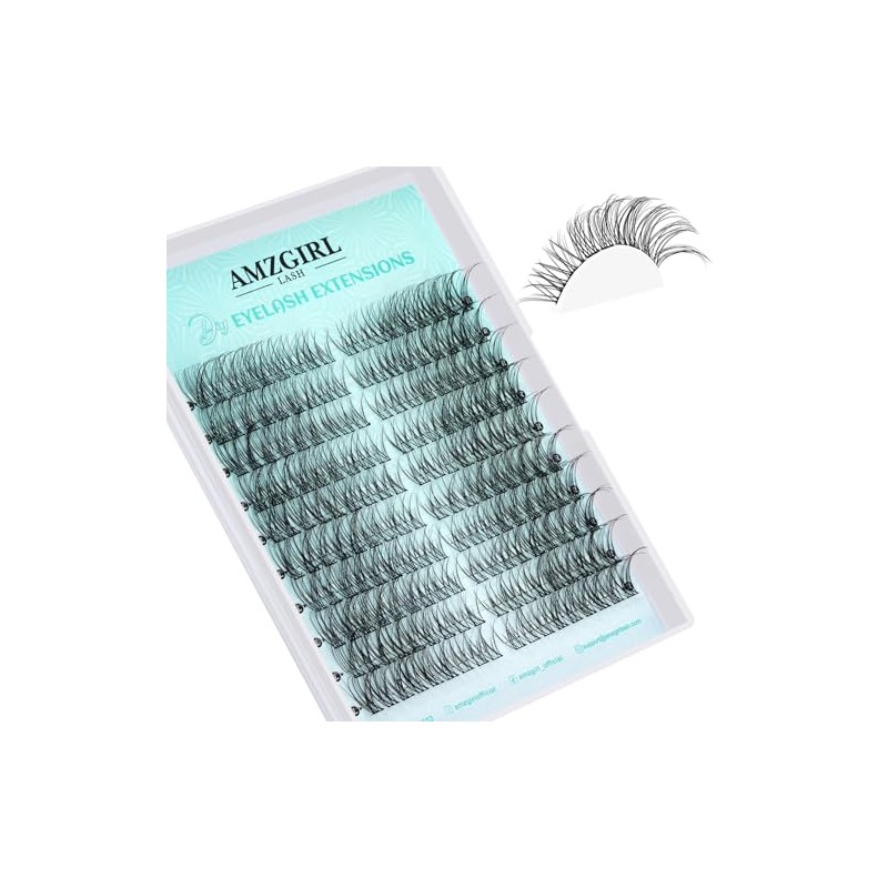 Natural Eyelash Extensions, 180 Pieces, Wispy Cluster Lashes, D Curl