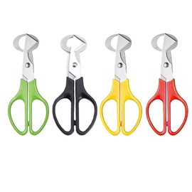 Pack of 4 Quail Egg Scissors, Stainless Steel Quail Egg Scissors, Egg Divider Egg Opener for Home, Kitchen, Restaurant (Red, Green, Yellow, Black)