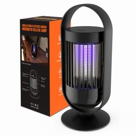 CASACASA Zapper Outdoor, Inhalation Mosquito Zapper Outdoor Indoor with LED Light, Mosquito Zapper Rechargeable Fly Killer, Flying Insects Zapper Outdoor Up to 1500V, ABS Plastic Outer (Black)