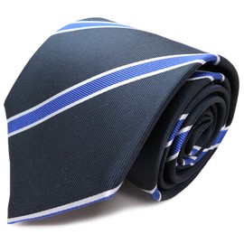 MICHI CORONDON Brand Necktie, Made in Japan, 100% Silk, Jacquard Weave, Regimen Stripe, B Pattern, Gray)