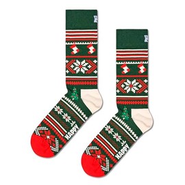 Happy Socks Unisex Christmas Sweater Socks, Green