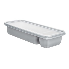 Restaurantware Futura 20 Ounce Meal Prep Containers With Lids 100 Microwavable To Go Containers - 2 Compartments Disposable Silver Plastic Food Containers With Lids For Take Out or Lunches