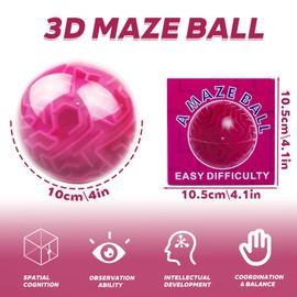 Amaze Sequentieller 3D-Gedächtnis-Ball, Puzzle-Spielzeug, Geschenke für Kinder und Erwachsene, Herausforderungen, Spielliebhaber, winzige Bälle, Gehirn-Teaser-Spiel (Rosenrot)