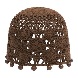 ZLYC Women's Girls Crochet Hat Handmade Beanie Hat Slouch Summer Knitted Hats, tan pearl