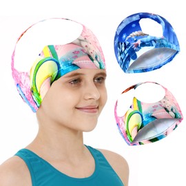 Swimming Cap for Children, Pack of 2 Polyester Swimming Cap for Girls, Swimming Cap Children Long Hair, Swimming Cap Children's Swimming Cap, Swim Cap Swimming Cap for Children Boys Girls