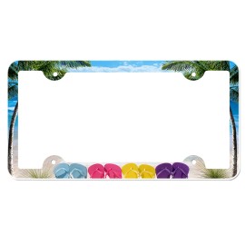 Onestopairbrushshop Flip Flops License Plate Frame