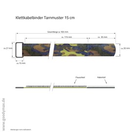 10 Velcro Cable Ties Cable Tie Various Lengths Camouflage Camouflage Pattern Army Design