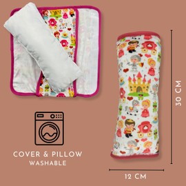 HECKBO Princess Prince car Seatbelt Pillow for Children - Machine Washable - Girl boy Kids Children Soft car seat Belt Cover Sleeping Pillows Protection car Travel Pillow Cushion Vacation