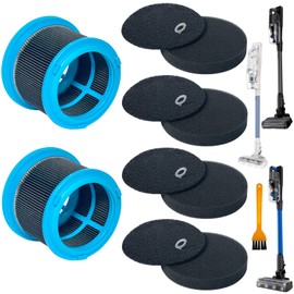 HEPA Filters Kit Replacement for Bissell 4052 4039 4137 PowerClean FurGuard 280W and FurFinder 200W Self-Standing Cordless Vacuum, 2 Filters and 4 Pre-Filter Pads Set included