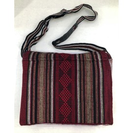 Handmade Ethnic Hippie Rasta Shoulder Bag Crossbody Beach Purse Made in Mexico BURGUNDY