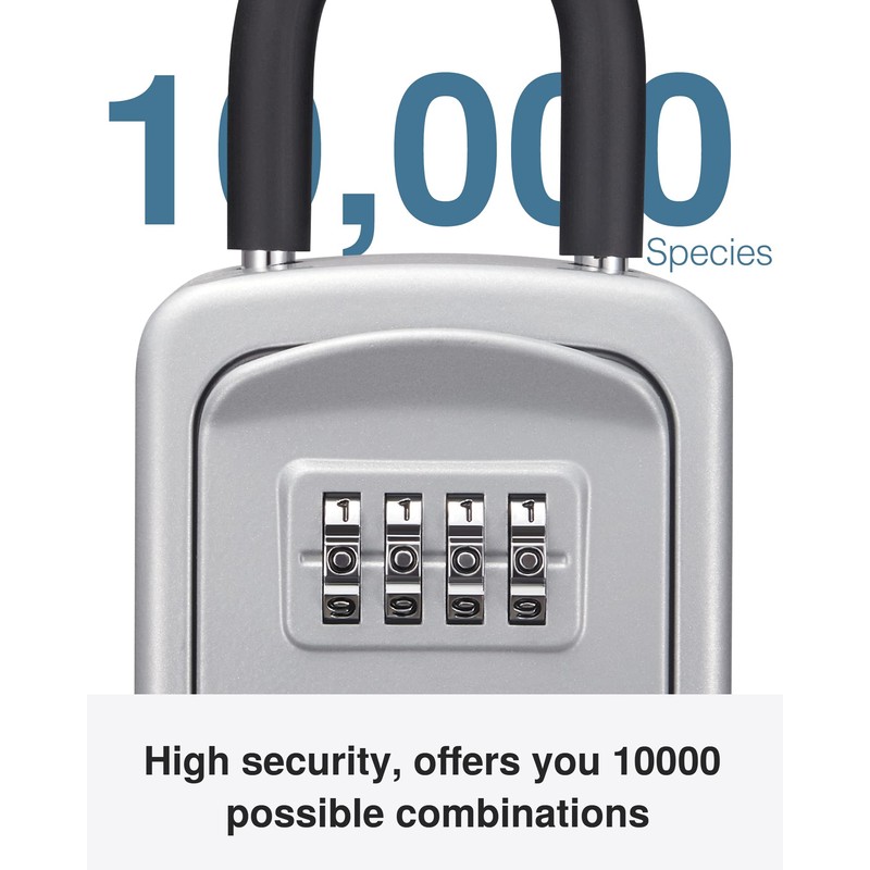 Puroma Key Lock Box, 4-Digit Combination Key Storage Lockbox, Portable