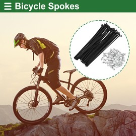 Motoforti Universal Bicycle Spokes Bike Wheel Spokes 14G 107mm Length Carbon Steel Black 1 Set