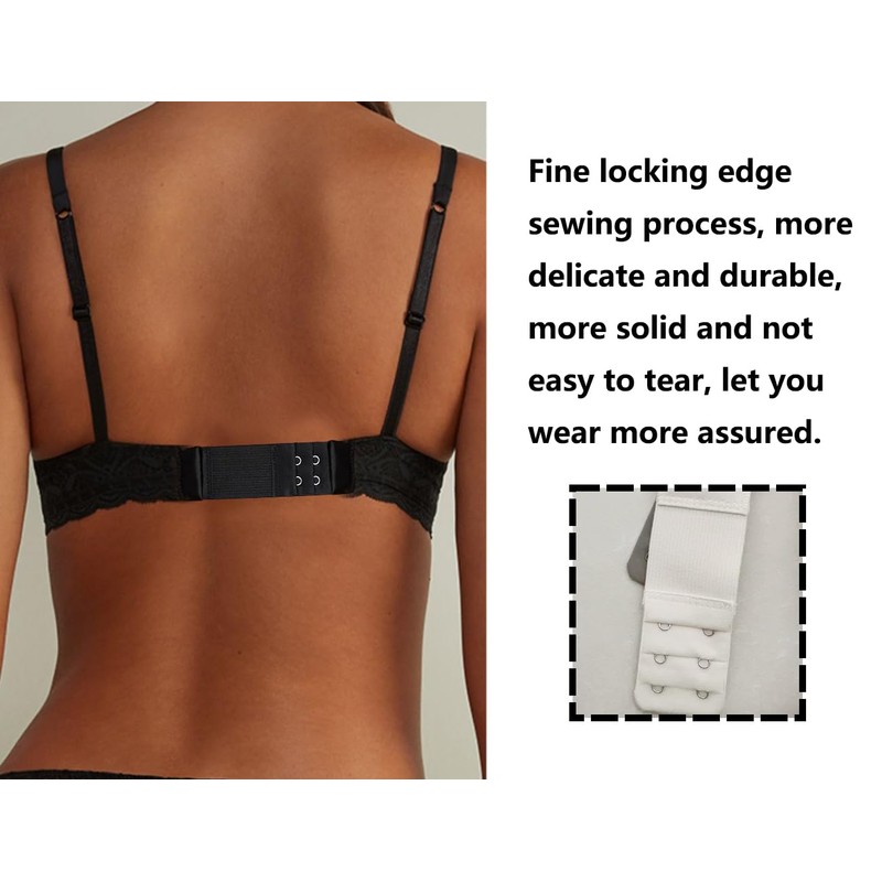 KAPSING 8 Pieces Bra Extender, 3 Rows 2 Hooks, Elastic