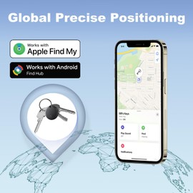 Bluetooth Tracker for iOS or Android,Find My Dual System,Item Locator for Keys,Smart Tracking Tag,Compatible with iOS Find My or Google Find Hub App,Luggage,Backpack,Bags and More