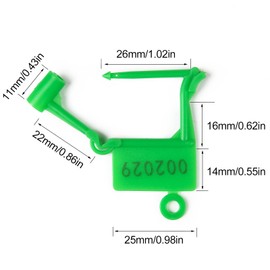 Plastic Padlock Seals Tags Disposable Self-Locking Numbered Tag Tamper Proof Security Padlocks Lable for Luggage, Bag, Clothes, Shose(Green,100pcs)