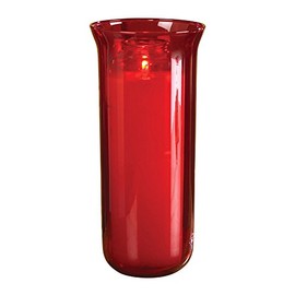 Sanctuary Globe - Ruby Pot Fired Glass 10" H - Christian Brands Church Supply