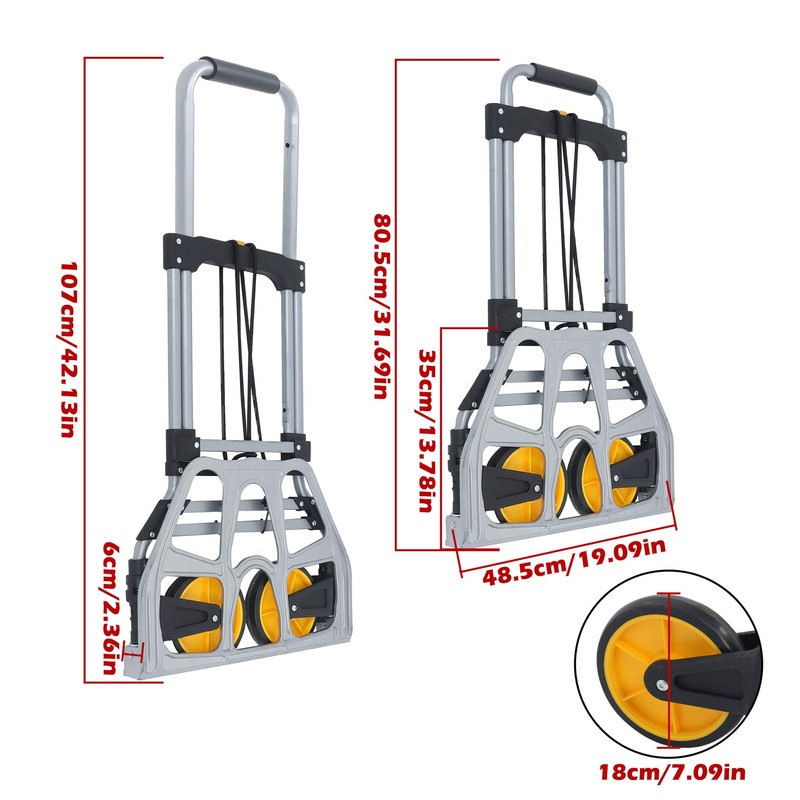 LiGuVCY Capacity Heavy-Duty Luggage Trolley Cart with Telescoping Handle and