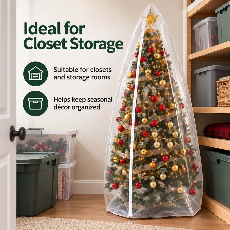 Transparent Christmas Tree Storage Bag for Artificial Trees – Thick
