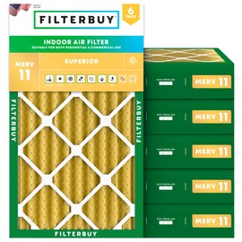 Filterbuy 13x24x4 Air Filter MERV 11 Allergen Defense (6-Pack), Pleated HVAC AC Furnace Air Filters Replacement (Actual Size: 13.00 x 24.00 x 3.63 Inches)
