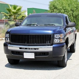 Spec-D Tuning Black Grill Grille Compatible with 2007-2013 Chevy Silverado 1500