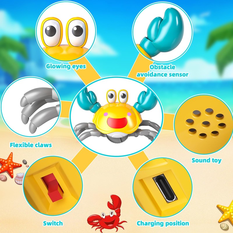 EPPO Crab Toy, Crawling Crab Musical Toy for Children