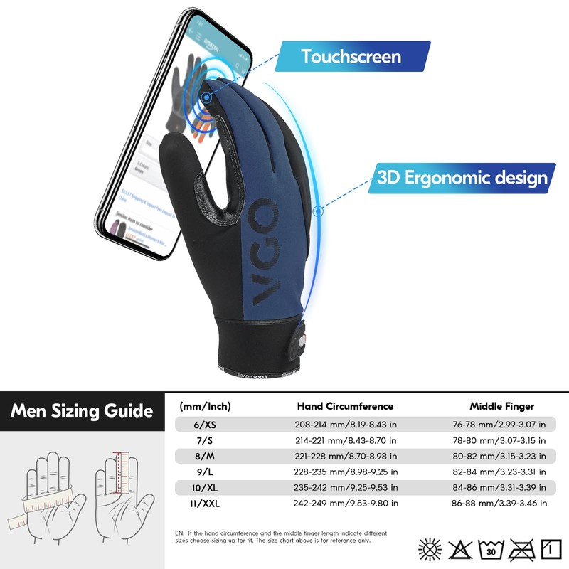 Vgo... Work Gloves Men Touchscreen, Utility Safety Working Gloves Multi