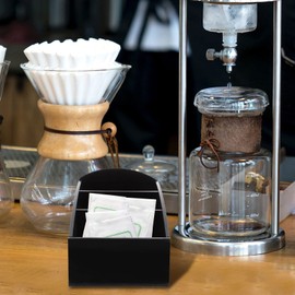 Luxshiny Tea Bags Holder Sugar Bag Organizer For Counter, Tea Bag Organizer Bin With 3 Divided Sections Coffee Station Organizer