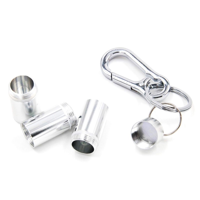 XP Design Portable Pill Case Necklace Pendant Keychain Aluminum Stainless