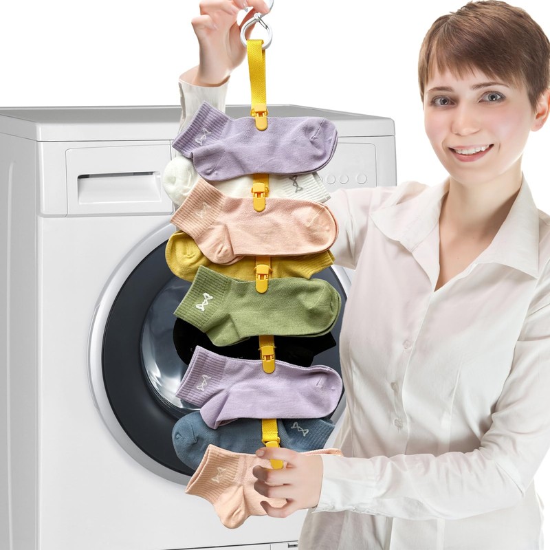 Josuyofo 2 PCS Sock Laundry Clip for Washing Drying &
