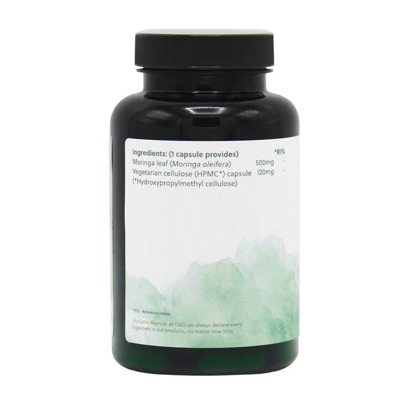 Moringa Capsules | 500mg Moringa Leaf per Capsule | 120