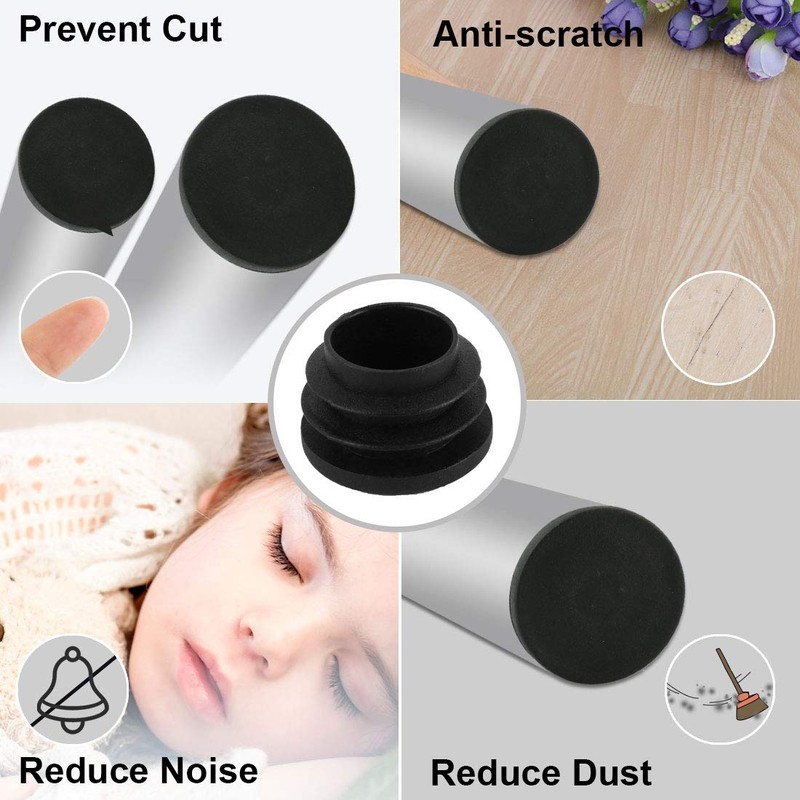 Sourcingmap Black Plastic 25mm Dia Blanking End Cap Round Pipe