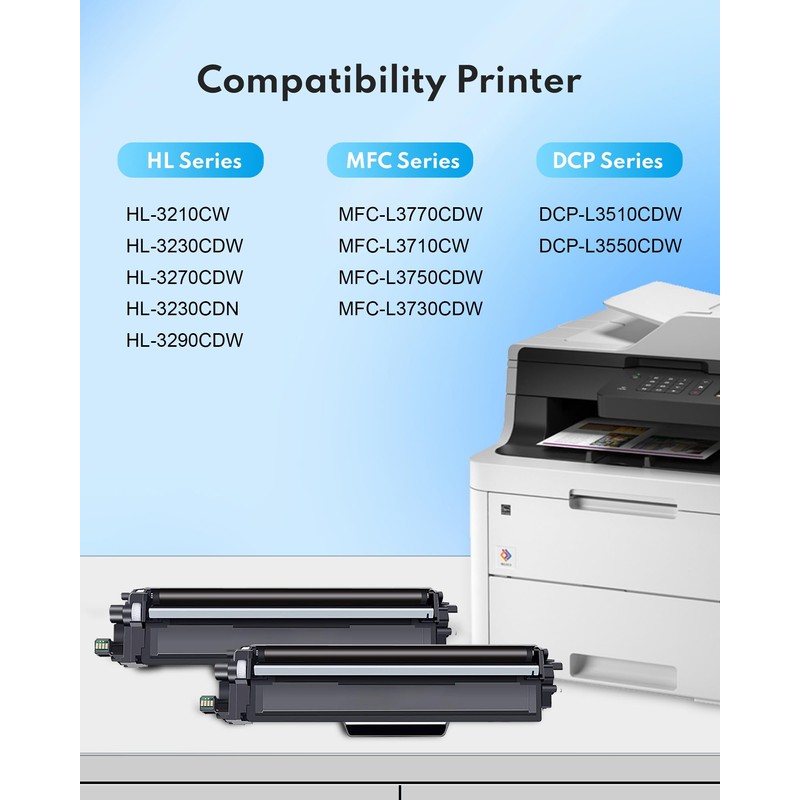 TN227BK Toner Cartridge Replacement for Brother TN227 TN-227BK TN-227 TN