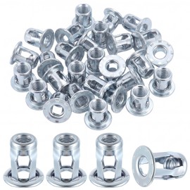 Otoolling 25 Packs Jack Nut 1/4''-20 Threaded Insert Petal Nuts Srew Anchor Spider Blind Fasteners Dowels for Plastic Zinc Plate Aluminum Alloy Steel Pipe Iron Sheet Hollow Plate