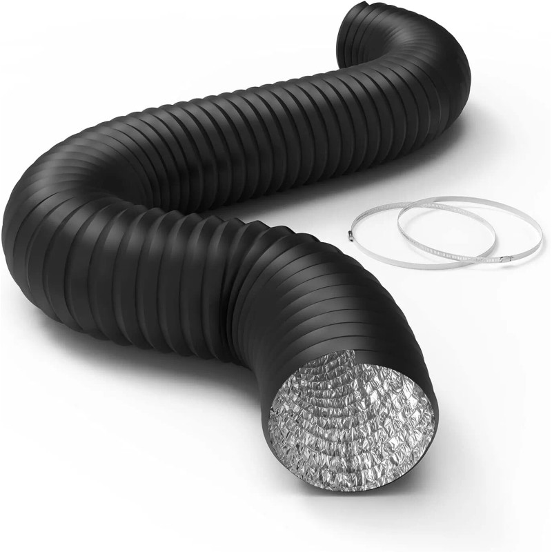 iPower Flexible 12 inch 25 Feet Aluminum Ducting 4 Layer