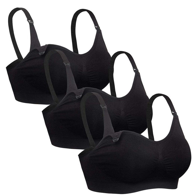 iloveSIA 3PACK Womens Full Bust Nursing Bra Seamless Maternity Bra