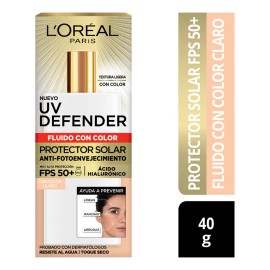 Protector Solar L'oréal Paris Uv Defender Fluído Fps50 Tono Claro