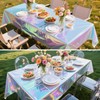 SAJOO 3 Packs Iridescent Plastic Tablecloths 54 x 108 Inch