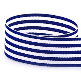 USA | American Made 1-1/2" Royal Blue & White Monarch Striped Grosgrain Ribbon - 50 Yards (Multiple Colors & Widths Available)