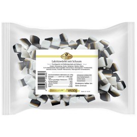 Lühders Licorice Cube with Foam, 500 g, Made in Germany, Pleasantly Soft and Foamy, Strong Liquorice Flavour, Perfect Balance of Licorice and Foam Sugar - For Real Licorice Fans
