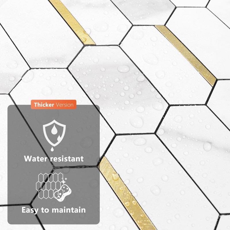 Vamos Tile Long Hexagon Peel and Stick Backsplash Tile -