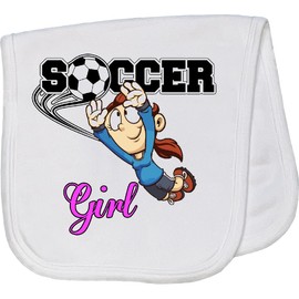 inktastic Soccer Girl Goalie Baby Burp Cloth White 26e37