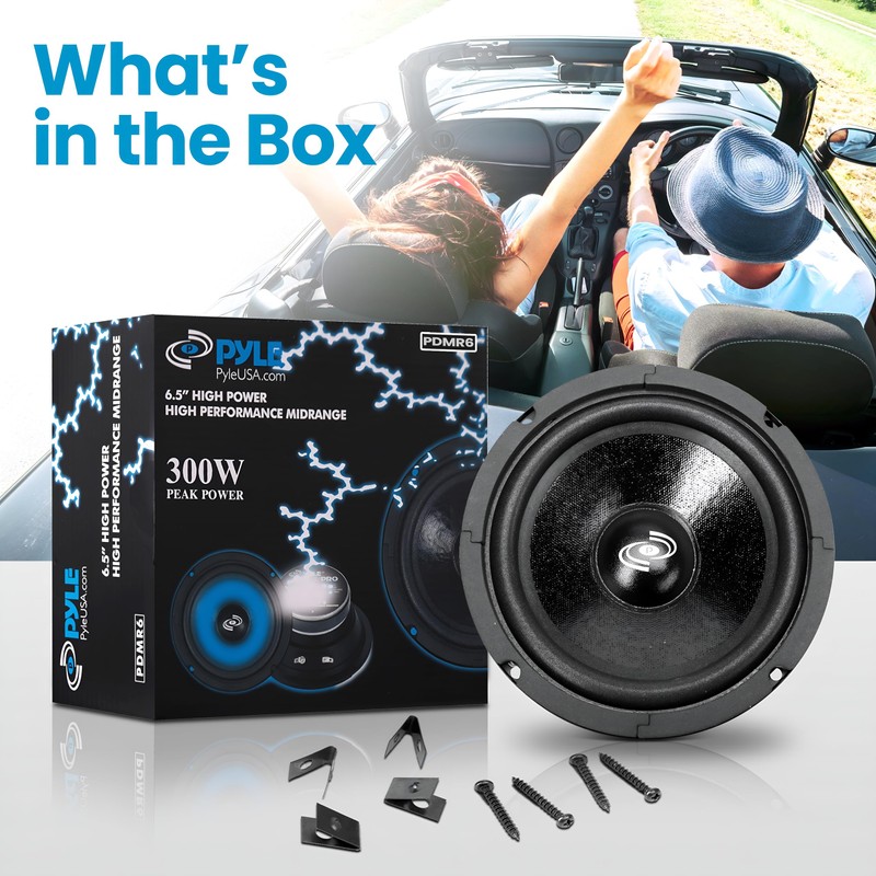 Pyle 6.5" Car Audio Speaker Midrange - 300 Watt High