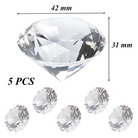 Sctmda Decorative Diamonds Large Pack of 5 Transparent Crystal Decorative Stones Decorative Diamonds Diamond Wedding Decoration Crystal Glass Diamond Crystal Glass Table Decoration Diamonds Diamond 40
