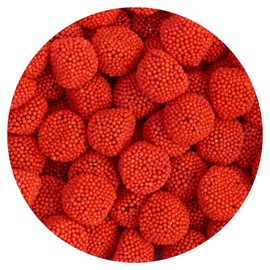 Red Berries With Nonpareils, Red Berry Flavor, Red Candy Gummies, The Hampton Popcorn & Candy Company, 1 Pound Bag (Red Berries With Seeds)