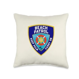 Funny BEACH PATROL Boys Trip Gone to Cruise Pool Police Blue Throw Pillow