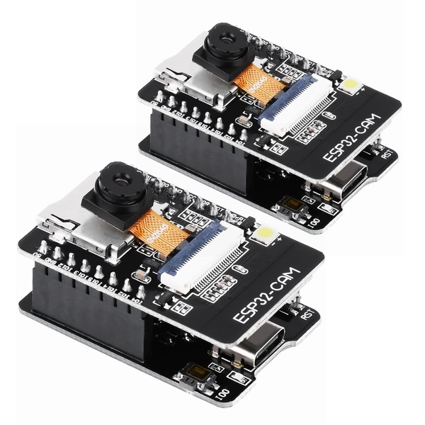 diymore 2 pieces ESP32 CAM development board ESP32 USB C, WiFi/Bluetooth, ESP32 DC 5V dual-core development board with 2640 camera module