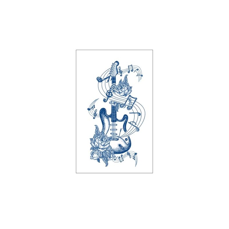 GZ626x2 Temporary Guitar Tattoo Electric Guitar Semi-Permanent Tattoo Long Lasting