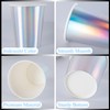 CEILIWEN 100 Pack 9oz Iridescent Holographic Rainbow Paper Cups -