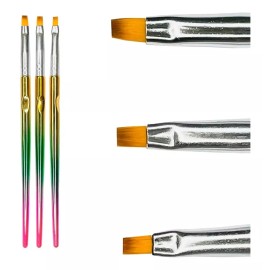 Obp Kit De 3 Pinceles Para Uñas Acrílicas Pincel Para Arte Uñas