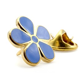 Victoria Regalia Masonic Forget-Me-Not Enamelled Blue Metal Lapel Pin Badge, Metal